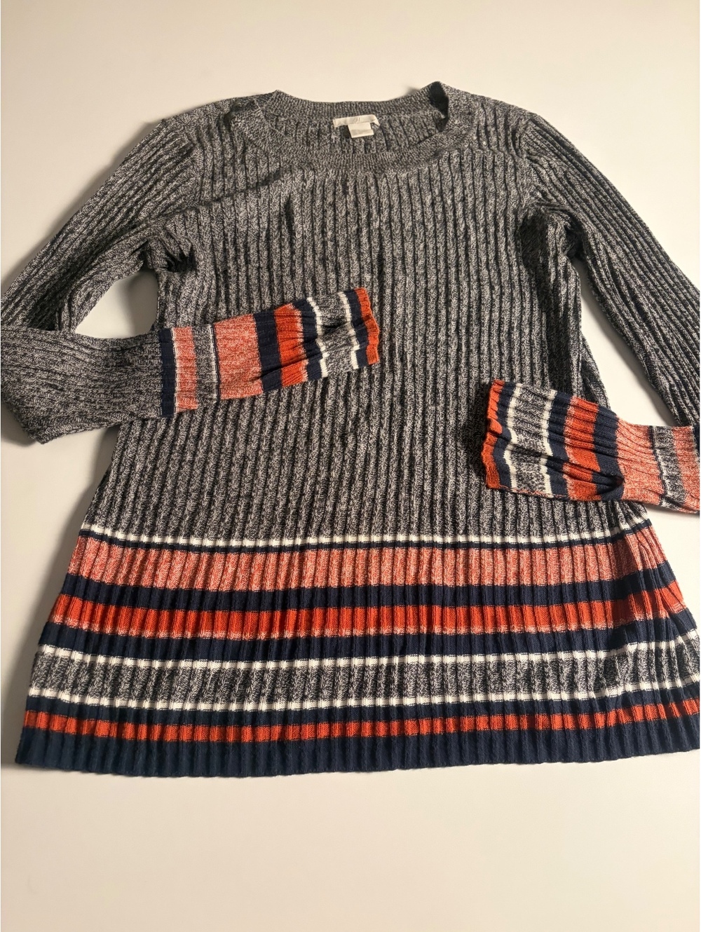 H&M Women's Striped Ribbed Pullover Sweater Size S
